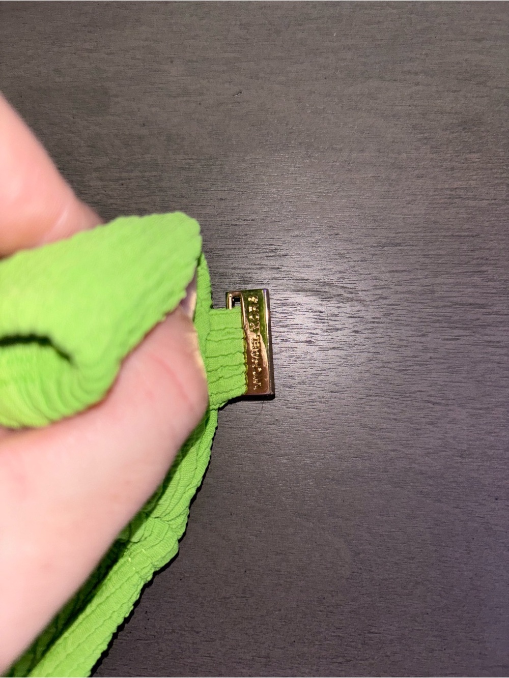 Michael Kors Neon Lime One-Shoulder Textured One-Piece Swimsuit - Picture 3 of 3
